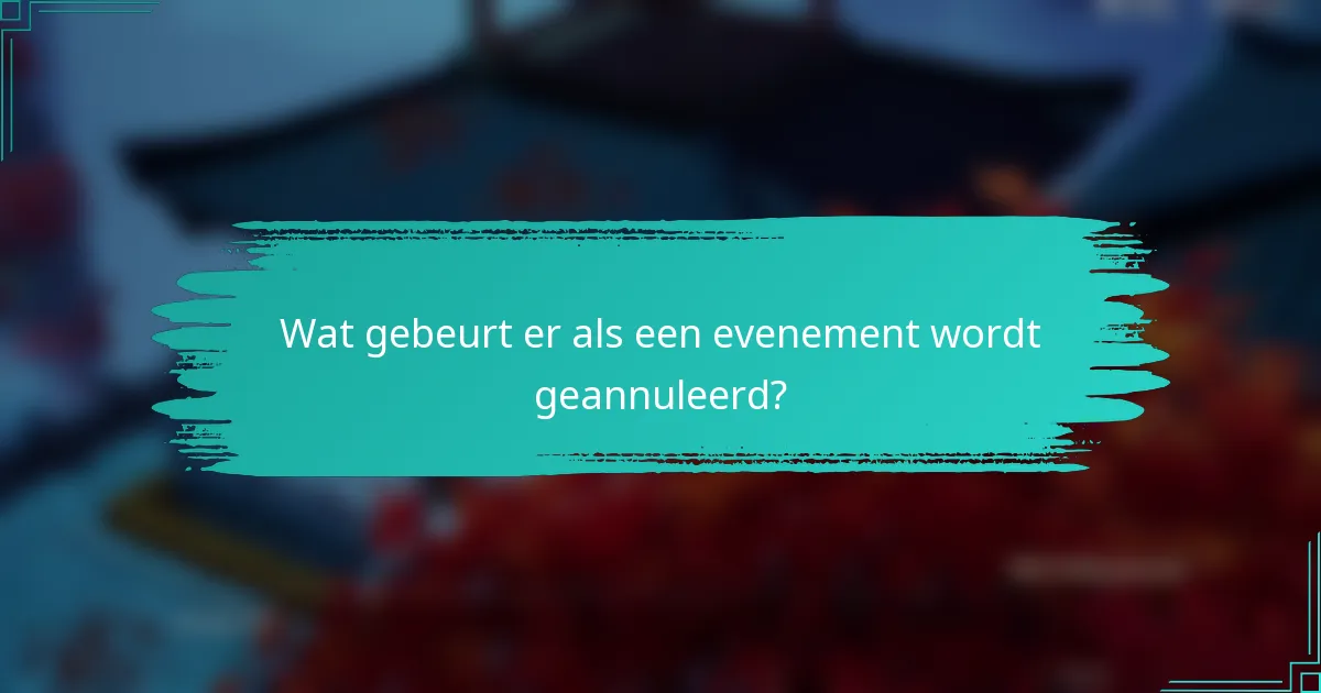 Wat gebeurt er als een evenement wordt geannuleerd?