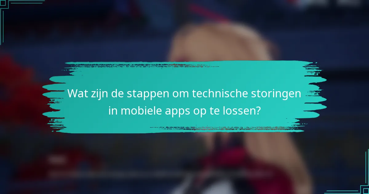 Wat zijn de stappen om technische storingen in mobiele apps op te lossen?